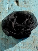 Haarklammer Seidenrose Organza Schwarz Haarklammer Seidenrose Organza Schwarz
