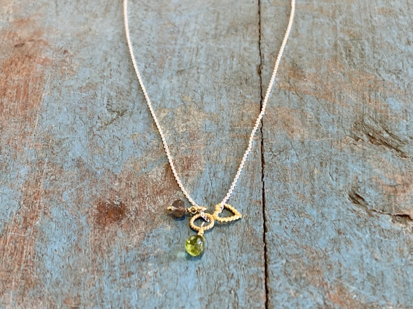 LIEBlingsSTÜKKE - Kette Dreiklang silber Peridot- außergewöhnlicher nachhaltiger Schmuck