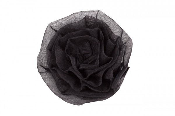 Haarklammer Seidenrose Organza Schwarz