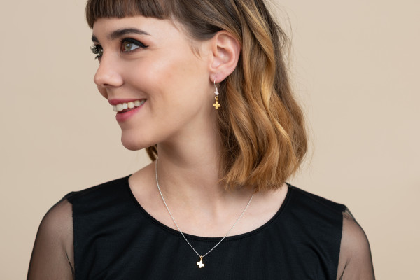 Lieblingsstükke - Kette Glücksklee - außergewöhnlicher nachhaltiger Schmuck