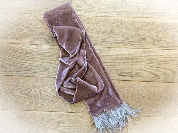 Seidensamtschal Federsamtig rose taupe