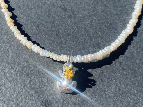 Kette Froschkönig mit Süßwasserperlen und 925 Silber | LIEBlingsSTÜKKE