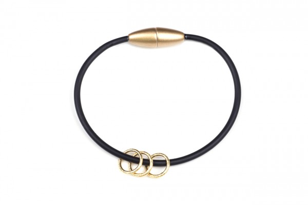 Armband Ring Schwarz / Gold