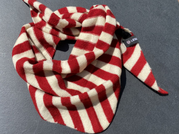 LIEBlingsSTÜKKE Dreieckstuch Ringel rot - ein außergewöhnliches Accessoire