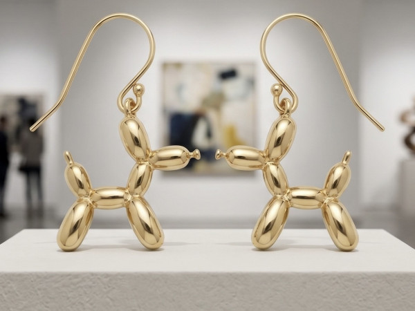 Ballonhund Ohrringe Gold – Handmade Pop-Art | LIEBlingsSTÜKKE