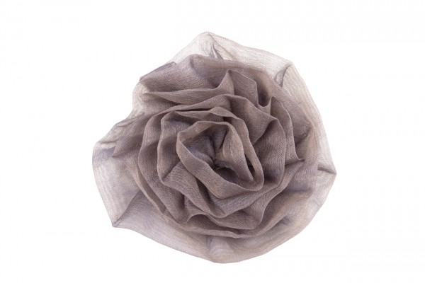 Haarklammer Seidenrose Organza Taupe