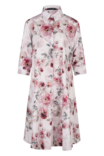 Damenkleid in A-Linie mit Blusenkragen, GOTS-Biobaumwolle, handgenäht, 100% made in Germany.