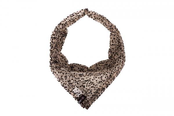 Halstuch Bandana Tüpfel Sand / Schwarz