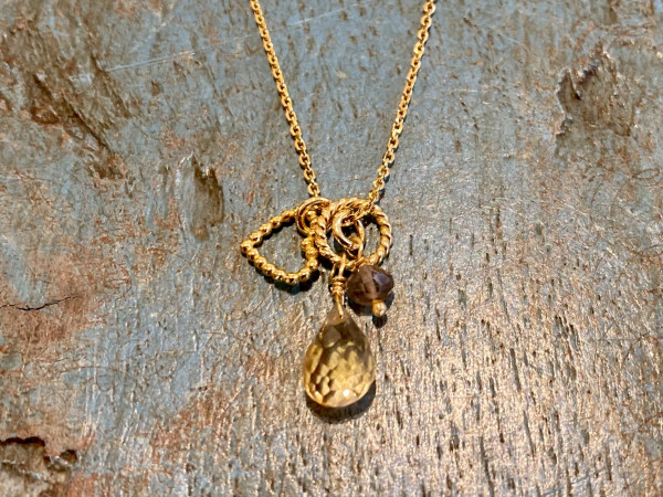 LIEBlingsSTÜKKE - Kette Dreiklang gold Topas - außergewöhnlicher nachhaltiger Schmuck