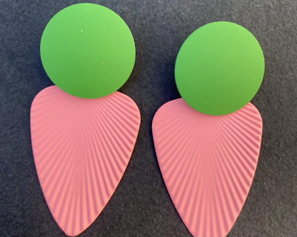 LIEBlingsSTÜKKE - Ohrringe Point rosa- außergewöhnlicher nachhaltiger Schmuck